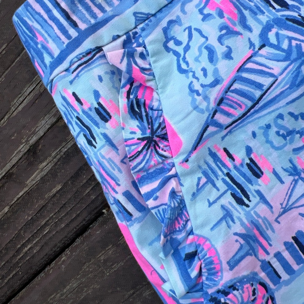 Lilly Pulitzer Adie Ruffle Pocket Stretch,Whisper Blue,Yeah Buoy Coastal|size:4 - Picture 3 of 16